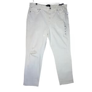 Gap Women's 16/33R High Rise‎ Vintage Slim Distressed White hits the ankle